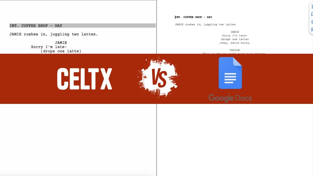Celtx vs. Google Docs: Choose Your Fighter