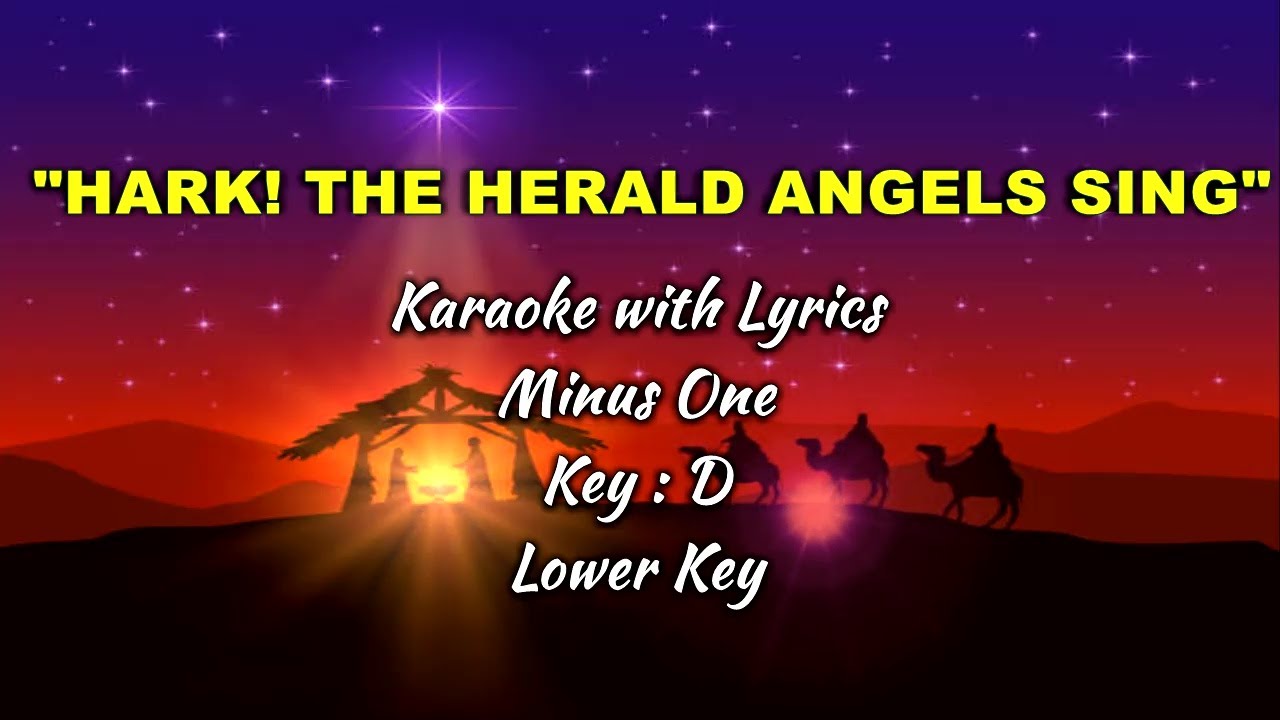 HARK! THE HERALD ANGELS SING | Karaoke (Key : D) Lower Key