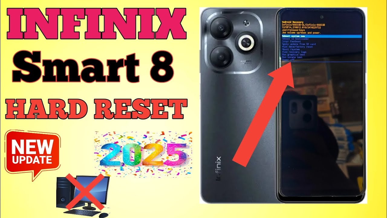 How to Infinix Smart 8 (X6525) Hard Reset 2025