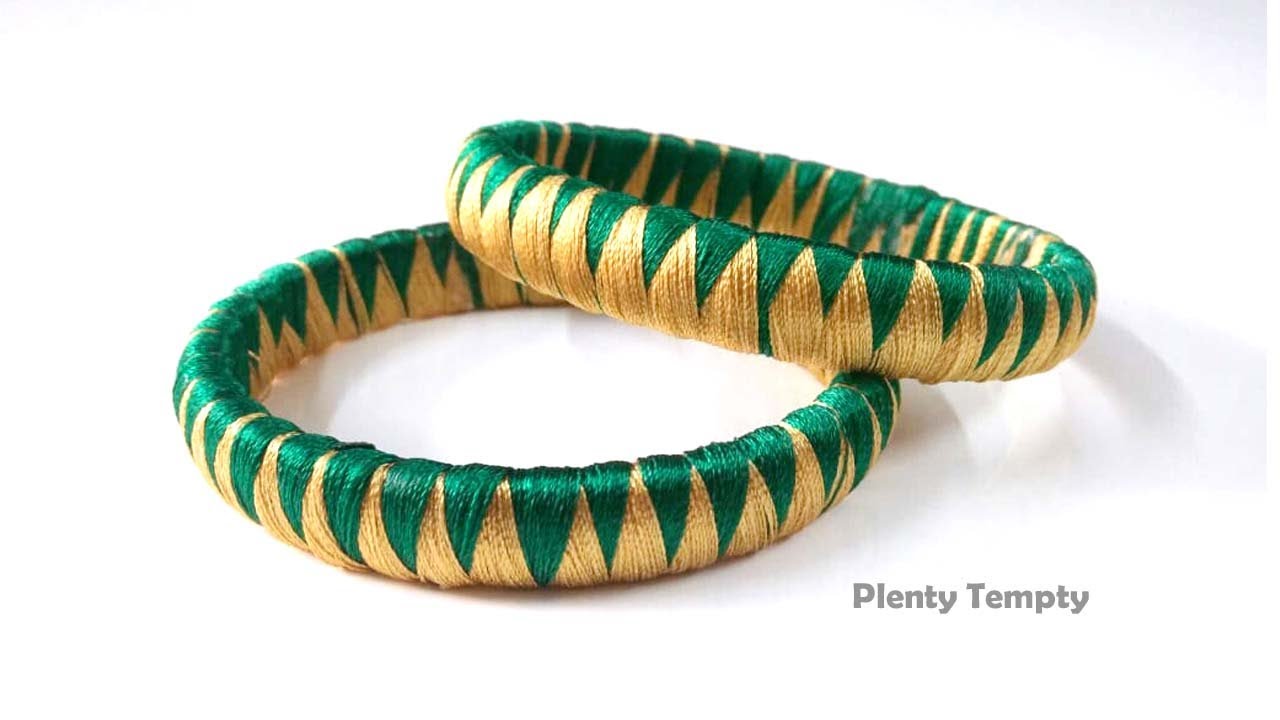 Latest Silk thread bangles | How to make Silk thread bangles at home | Handmade zig zag Bangles