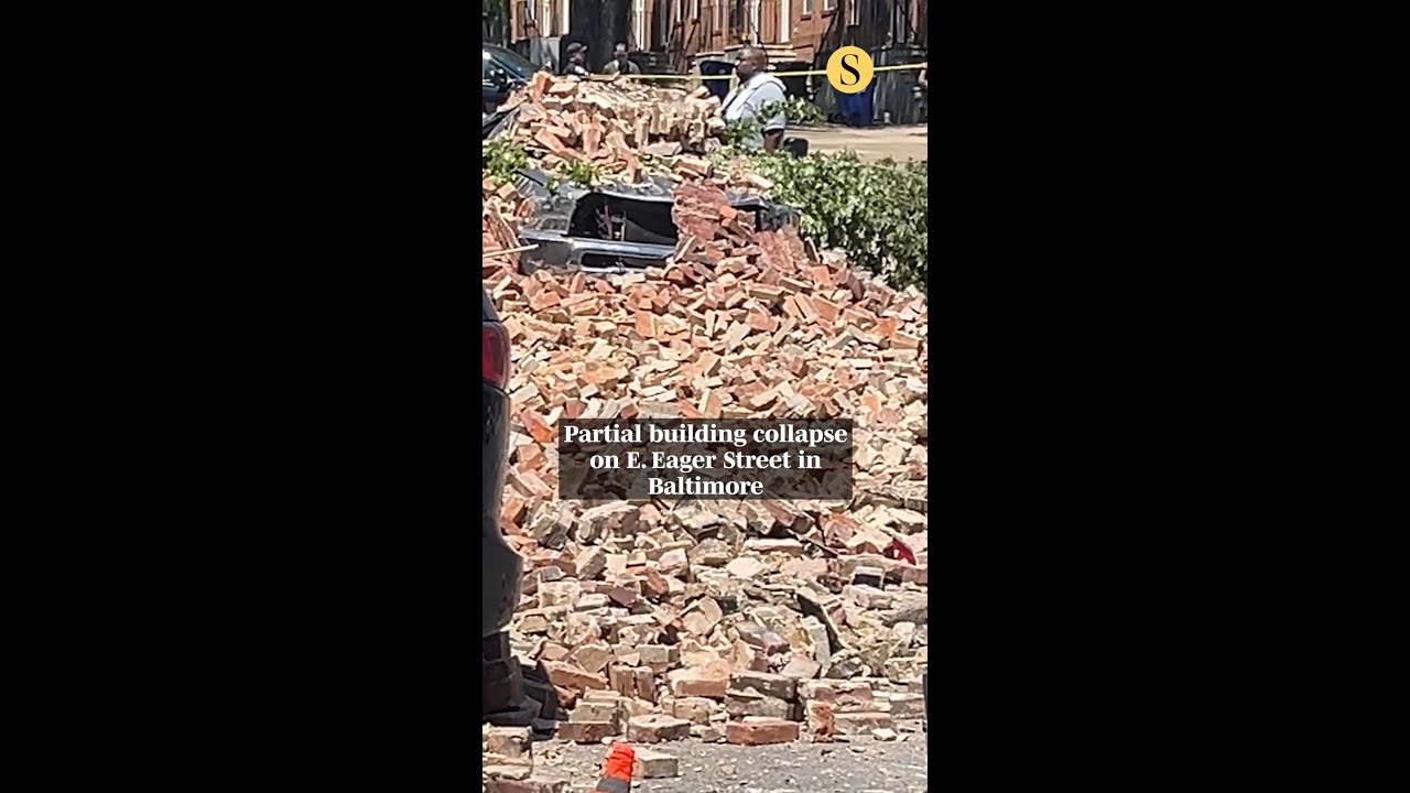 Partial building collapse on Eager Street in Baltimore