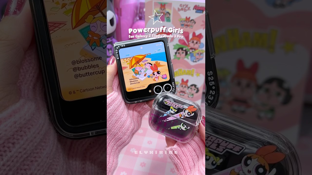 #samsung x #powerpuffgirls 💖🌈 #slbs #galaxyzflip6 #zflip6