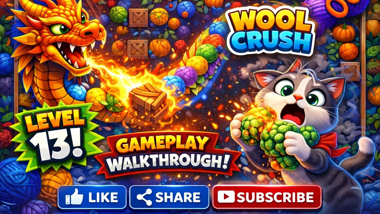 🎮 Wool Crush Level 13 Gameplay Walkthrough | Satisfying Gameplay | Daily 7 PM |