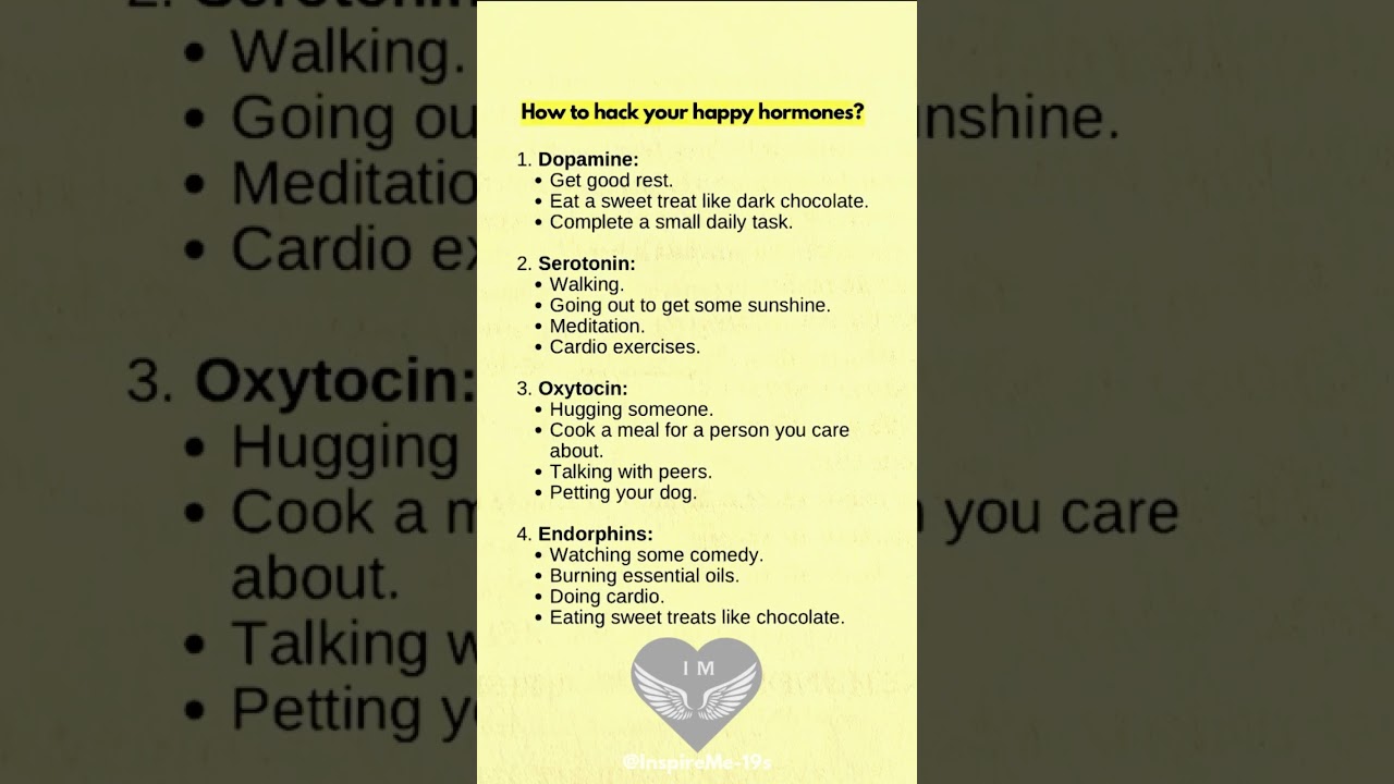 How to Hack Your Happy Hormones (Dopamine, Serotonin, Oxytocin & Endorphins) #boostmood #brainhacks