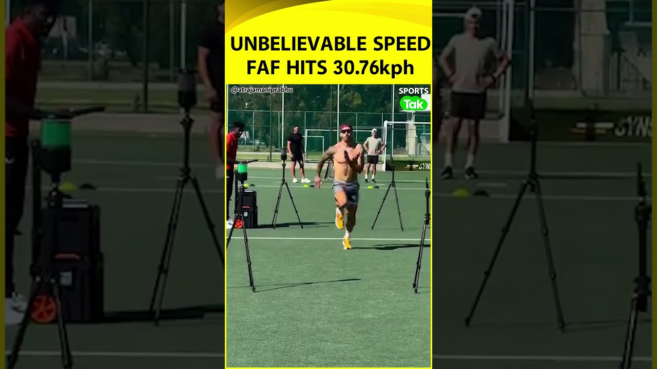FAF DU PLESSIS FITNESS VIDEO: A JOURNEY FROM 27.4kph to 30.76kph | Sports Tak
