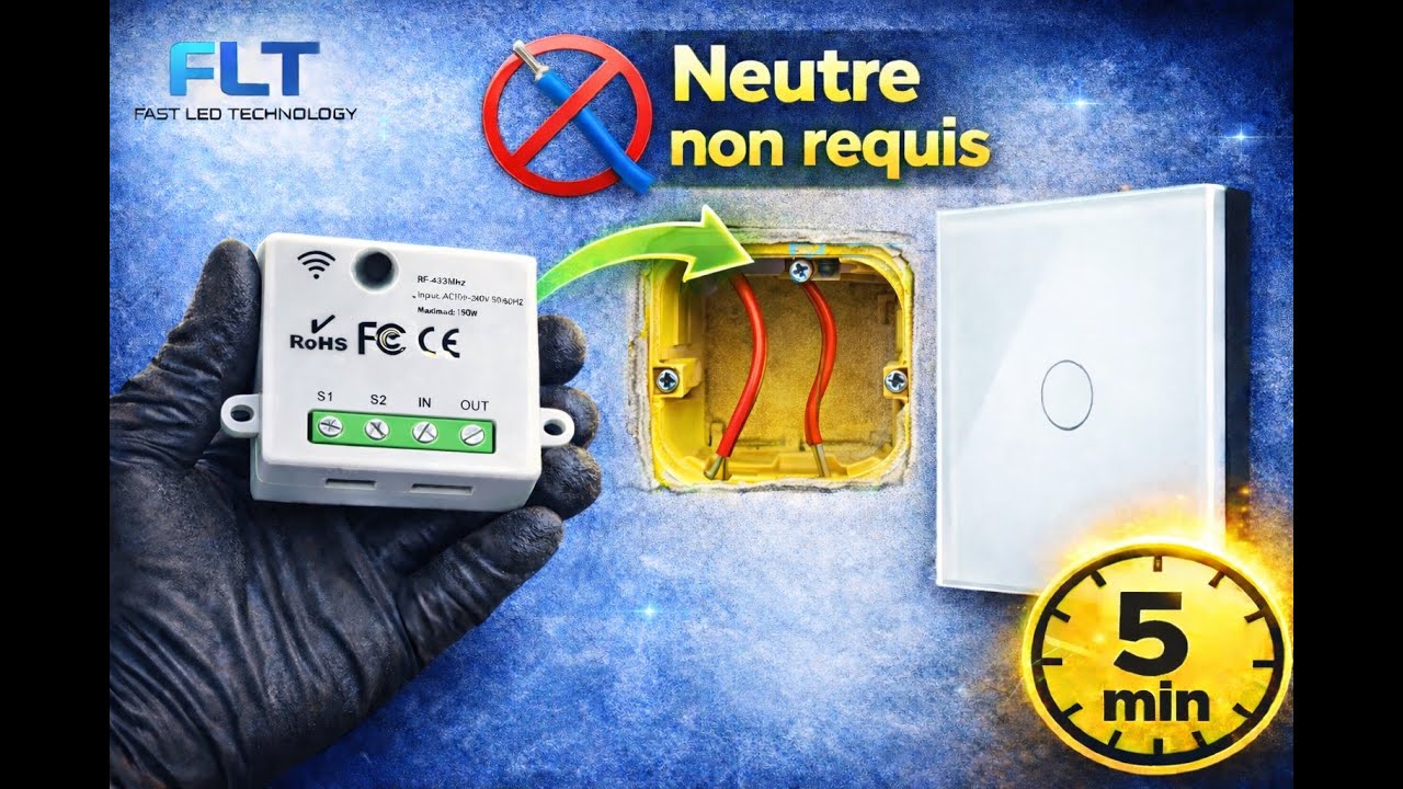 Interrupteur sans fil et sans neutre requis- créer va et vient radio SANS TRAVAUX et en 5MIN CHRONO