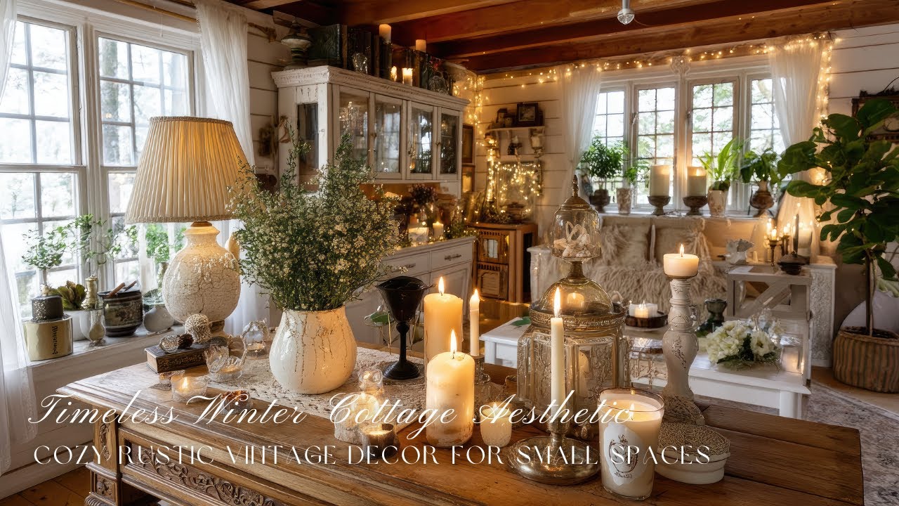 Timeless Winter Cottage Aesthetic ❄️| Cozy Rustic Vintage Decor for Small Spaces