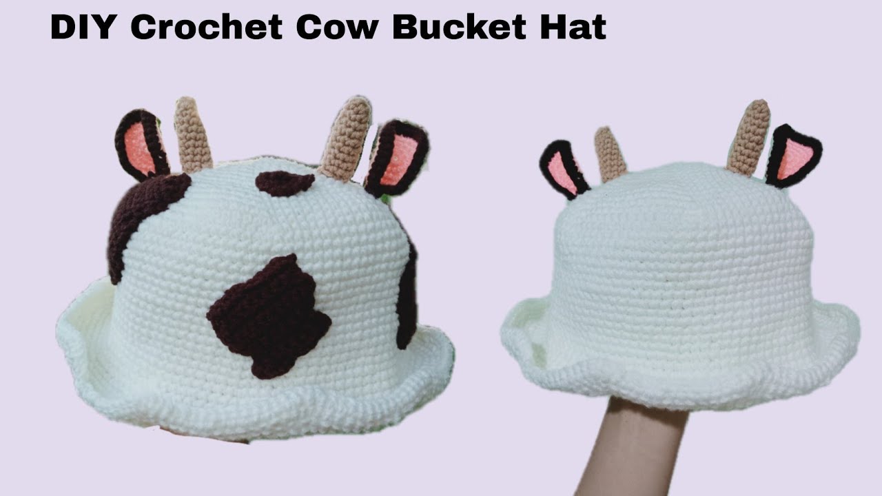 How to crochet cow bucket hat(နွားဦးထုပ်ထိုးနည်း)