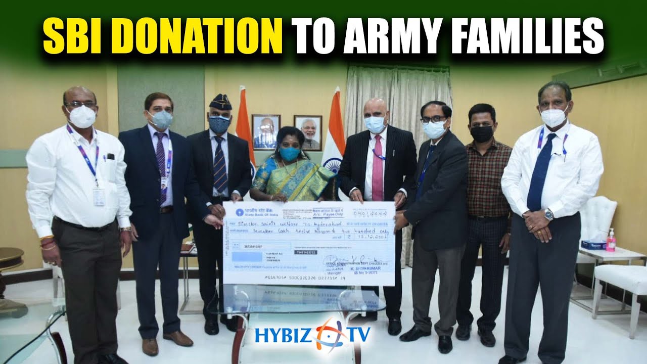 State Bank of India Hyderabad Circle Donation To The Armed Forces Flag Day Fund || Hybiz tv