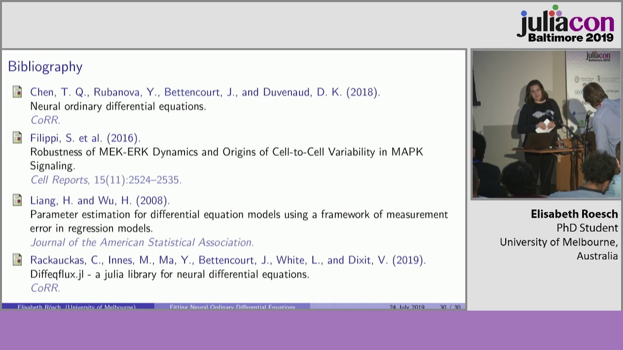 Fitting Neural Ordinary Differential Equations With DiffeqFlux.jl | Elisabeth Roesch | JuliaCon 2019