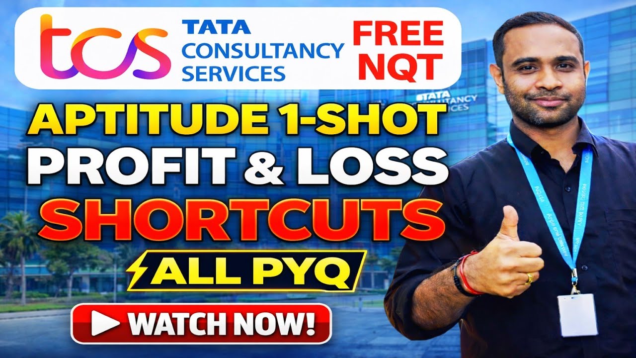 TCS Free NQT PYQ | Profit & Loss ShortCuts | TCS Aptitude 2-3 Questions | TCS Free NQT Exam PYQ