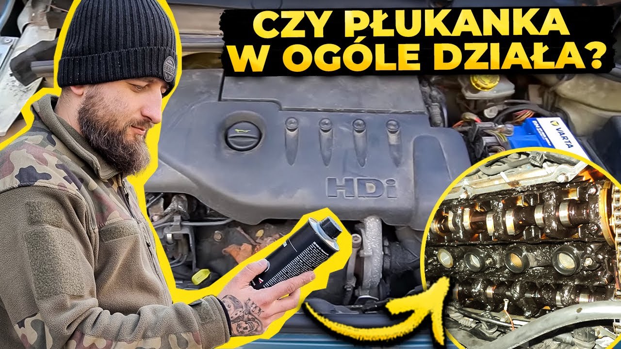 Test płukanki na silniku Diesla