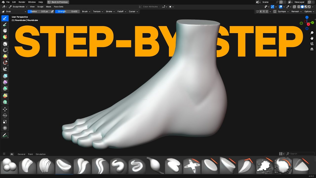 Ноги | Урок по скульптингу в Blender