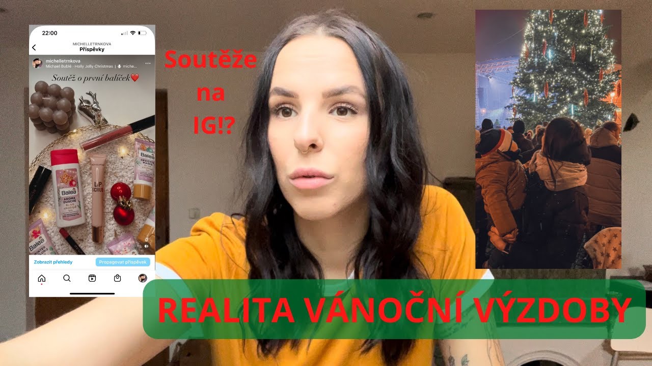 REALITA VÁNOČNÍ VÝZDOBY I rozsvícení stromku & soutěže na instagramu #vlogmas2022 🎄02