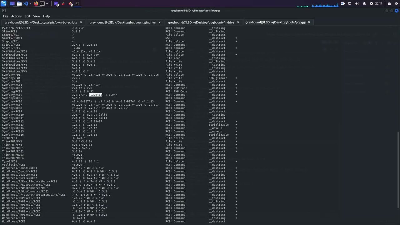 PHP Insecure Deserialization using phpggc #bugbountytips