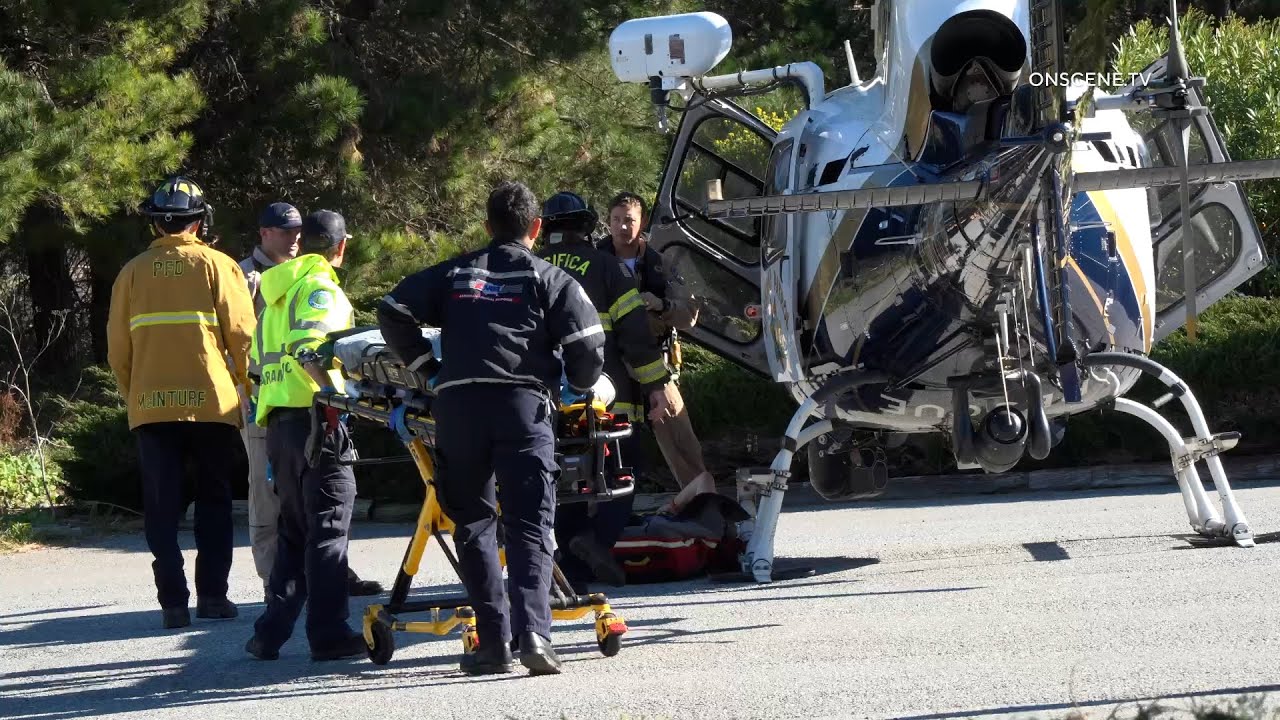 CHP Helicopter Hoists Injured Bicyclist Near Highway 1