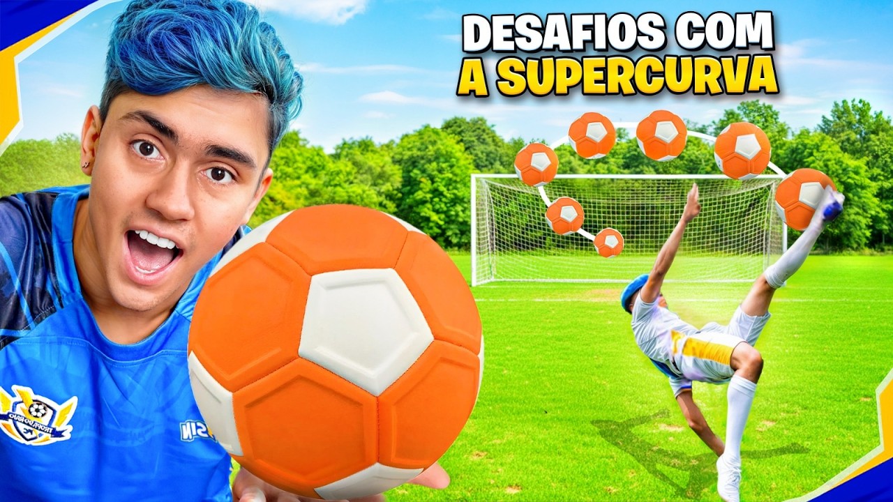 DESAFIOS IMPOSSIVEIS COM A BOLA DE SUPER CURVA! *muito engraçado*