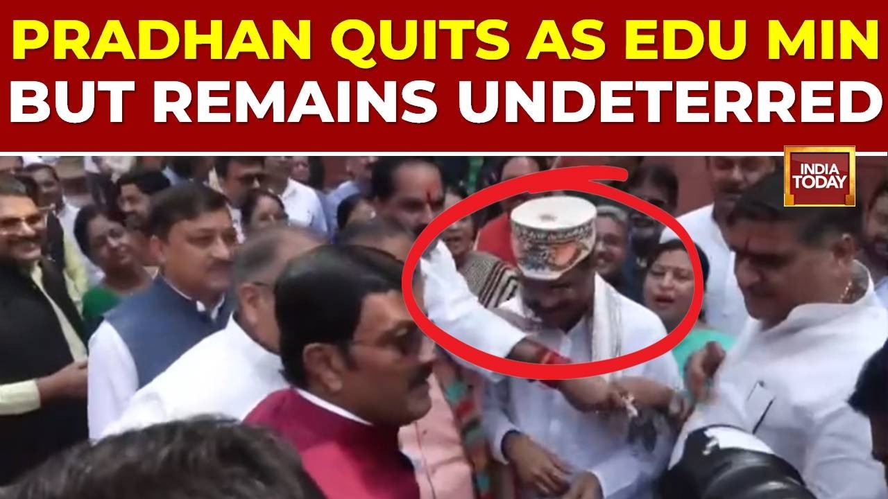 Dharmendra Pradhan Arrives In Parliament As Opposition Protests Over Alleged Attack On Student