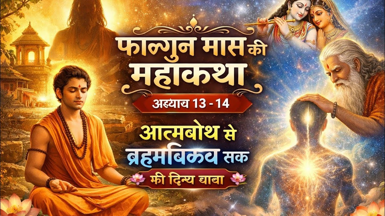 फाल्गुन मास की महाकथा | अध्याय 13–14 | आत्मबोध से ब्रह्मविलय तक की दिव्य यात्रा | आध्यात्मिक कथा