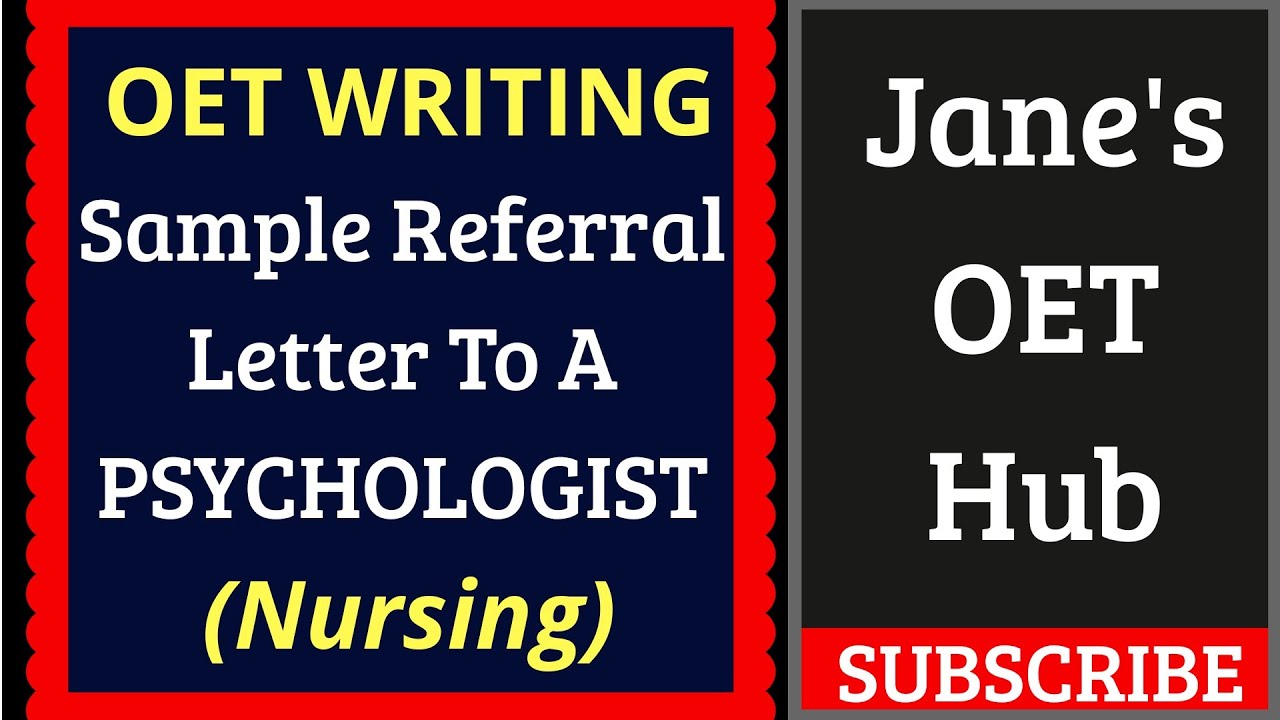 How To Write An OET  Referral Letter To School Psychologist