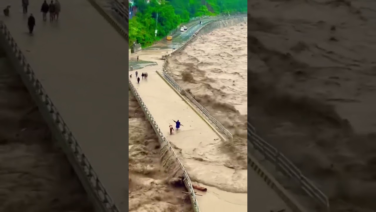 Naran Kaghan Valley flood situation Kunhar river bridge