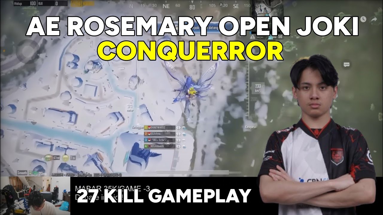 AE Rosemaryfps OPEN JOKI 😱 Gameplay CONQUERROR TERBANTAI | PUBG MOBILE