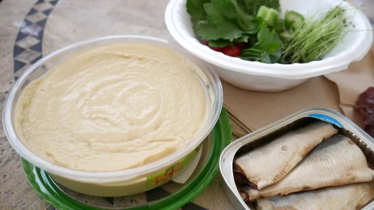 Lettuce wrap Sardines, Humus, MicroGreens