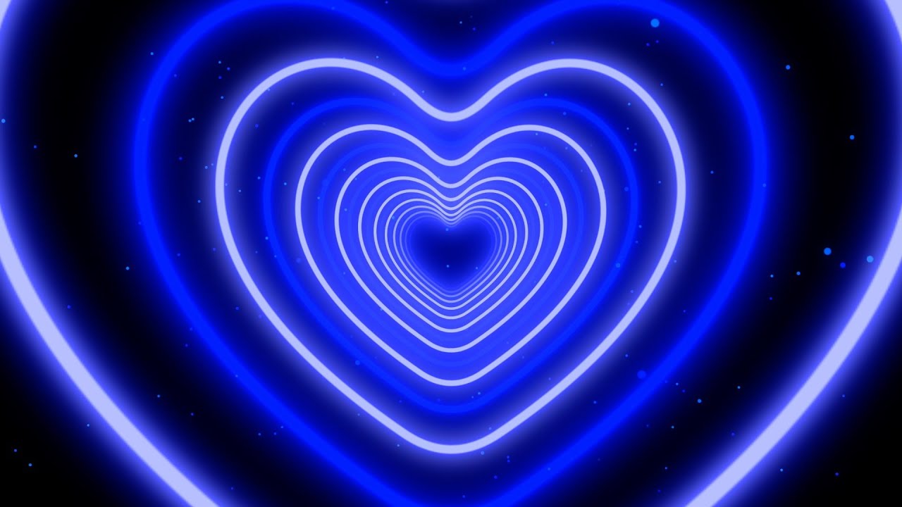 Abstract Neon Background Video💙Blue Heart Background | Background For Valentines Day