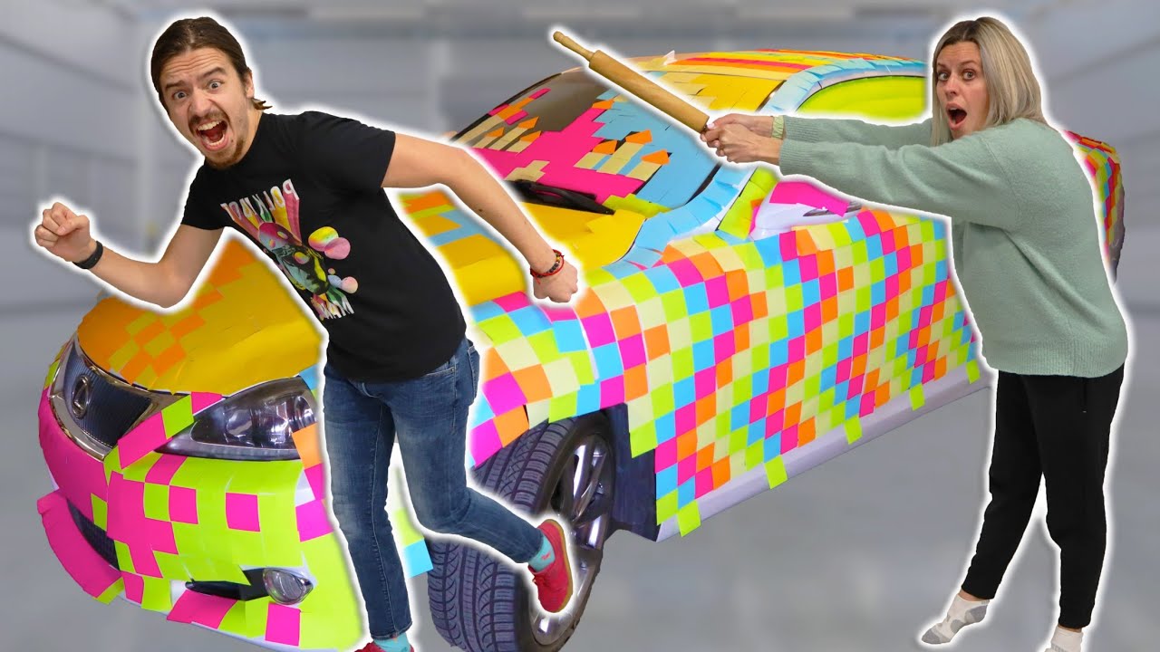 I PRANKED My Mom's Car With Sticky Notes!!!