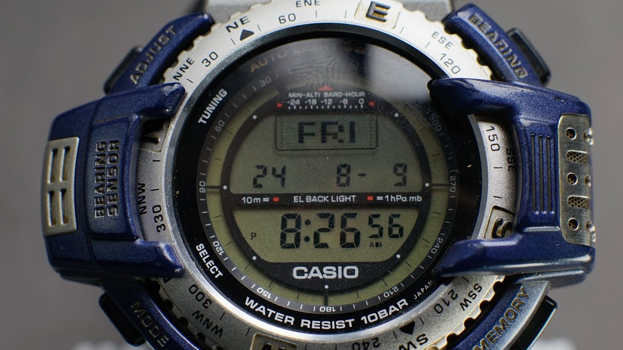 Trên tay review chức năng Pro của Protrek Prt 40, bản Full dây da Birldlife xanh navy đẹp keng