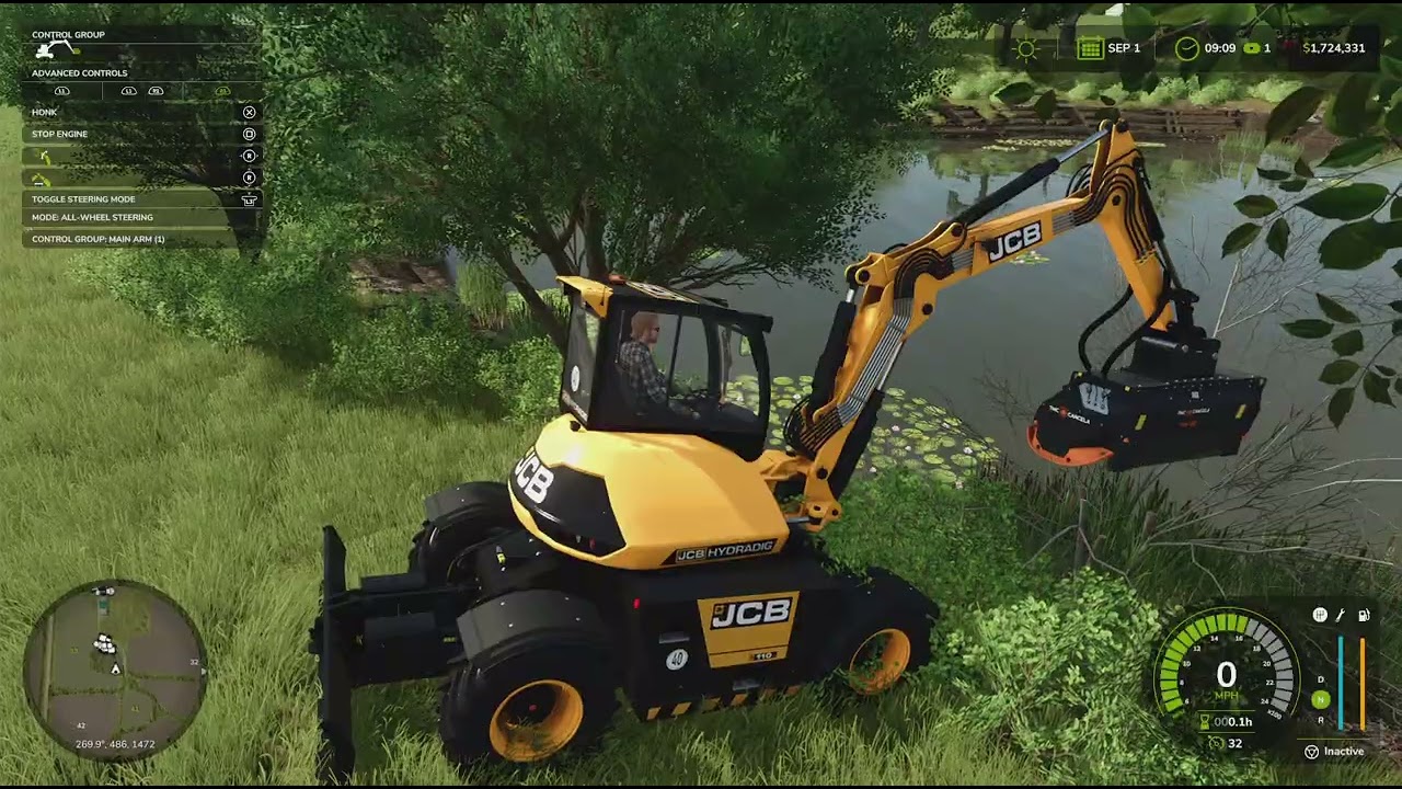 Cleaning the pond bank alma Missouri