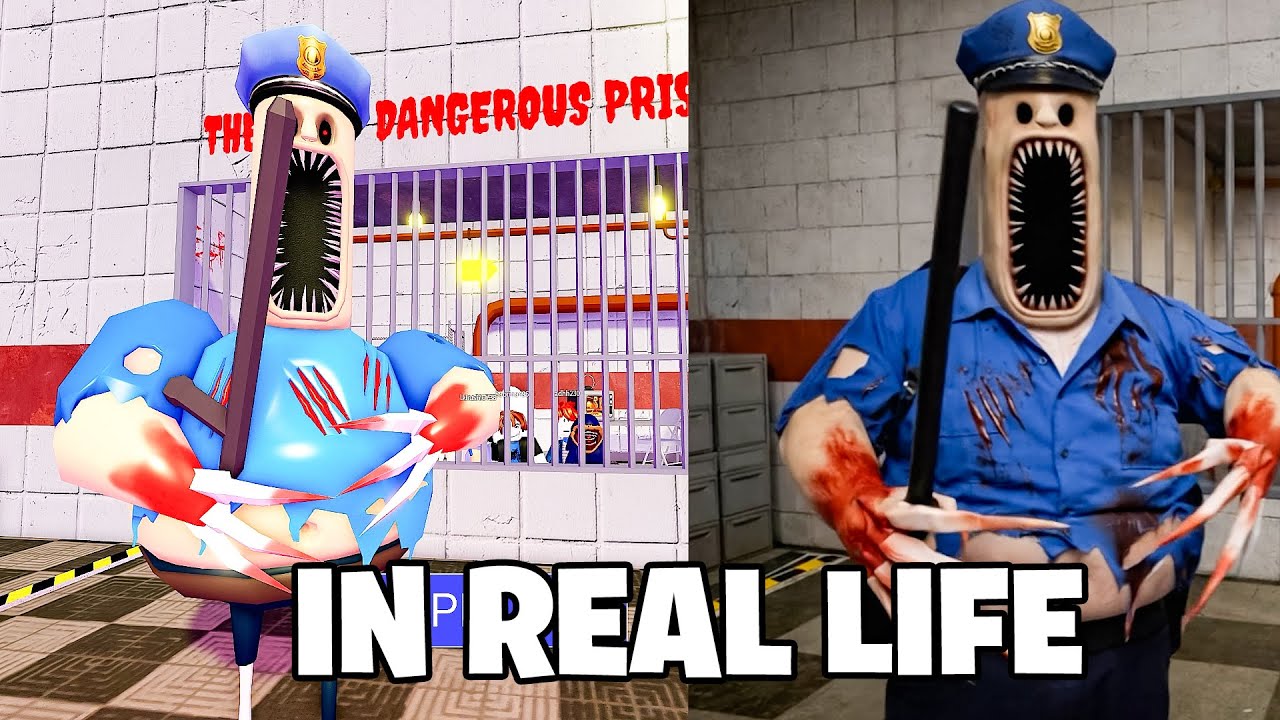 😱BARRY EXE PRISON RUN! in Real Life - All Morphs Unlocked Barry, Ani-Tron, Grumpy Gran, Siren Head
