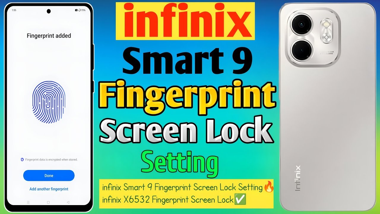 How To infinix Smart 9 Fingerprint Screen Lock Setting/infinix X6532 Fingerprint Screen Lock