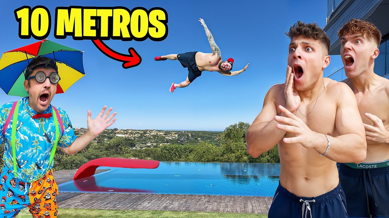 CONCURSO DE SALTOS EXTREMOS DESDE LA CAMA EL&Aacute;STICA A LA PISCINA!