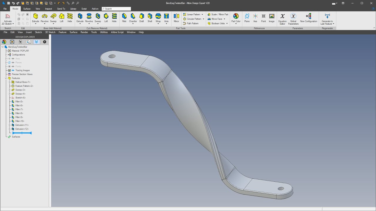 Alibre Design Tutorial   More Modeling With A Twist