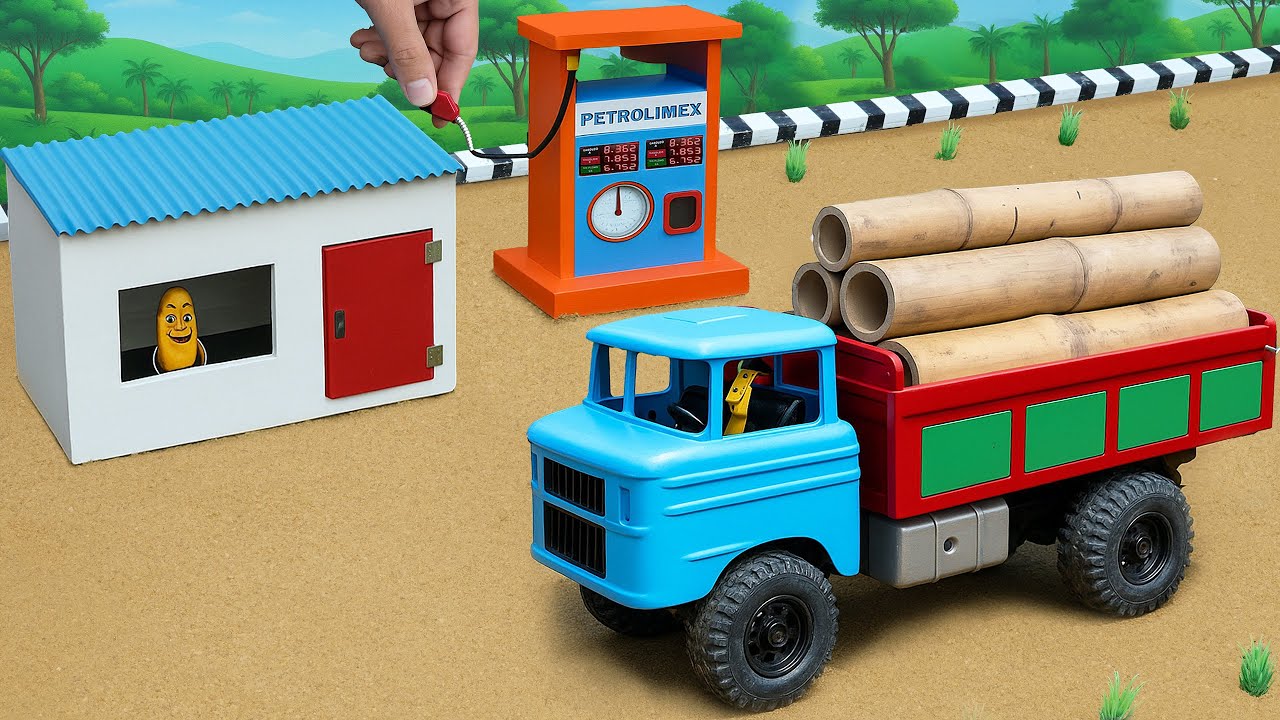 DIY Tractor Making mini Petrol Supply Station | Rescue Tractor run out of Gas