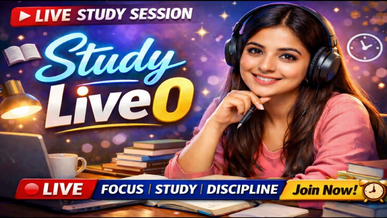 📚 Live Study With Me | Focus Study Session...(9:30 to 10:30)....
