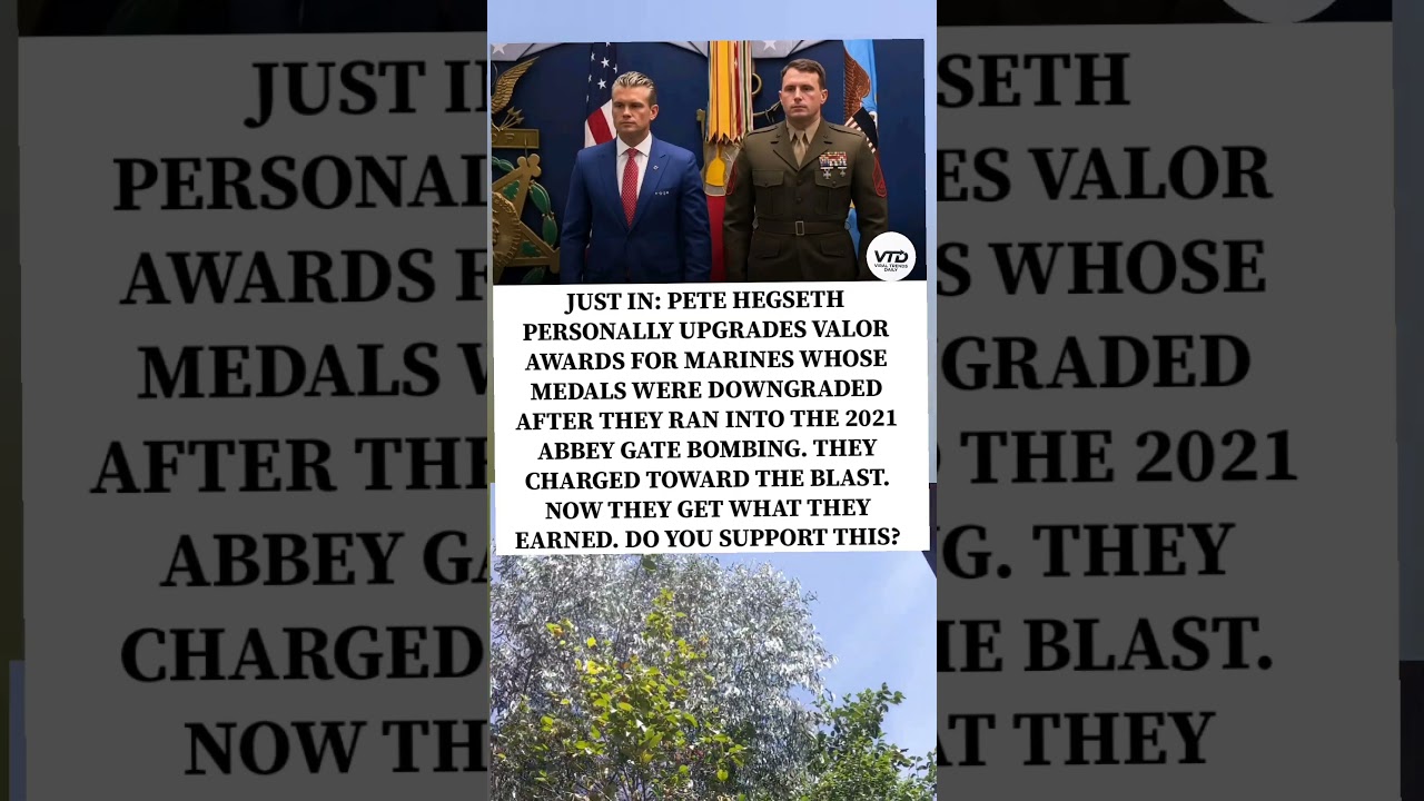 Defense Secretary Pete Hegseth presents upgraded valor awards to Abbey Gate Marines.