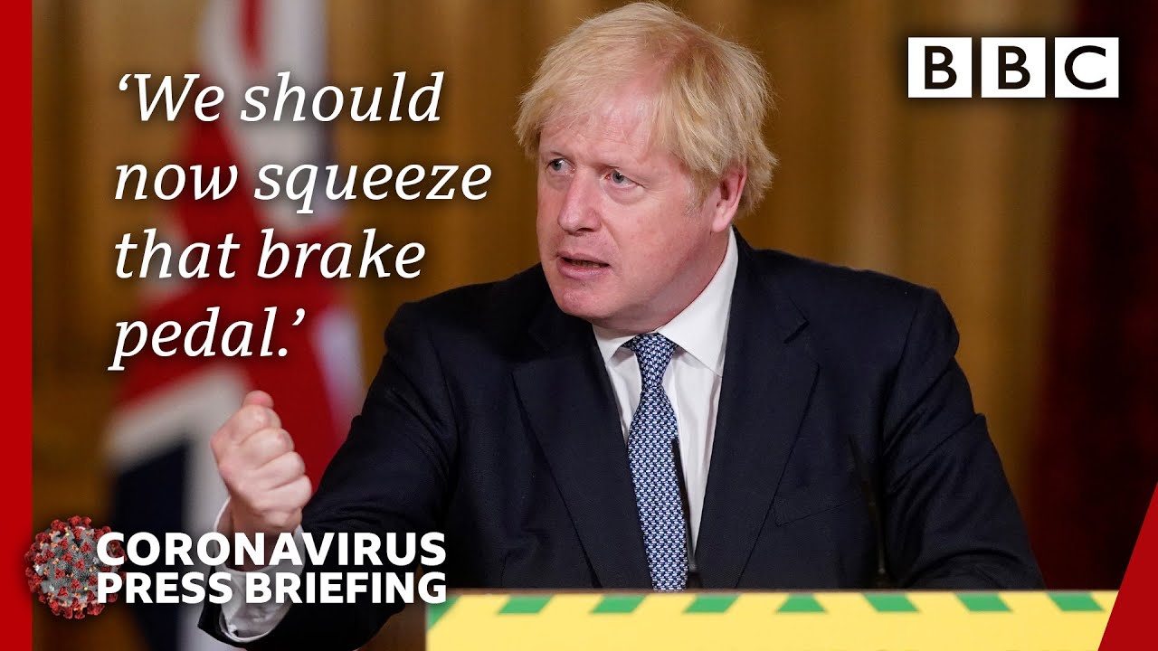 Boris Johnson halts plans to ease restrictions in England - Covid-19 Government Briefing 🔴 - BBC
