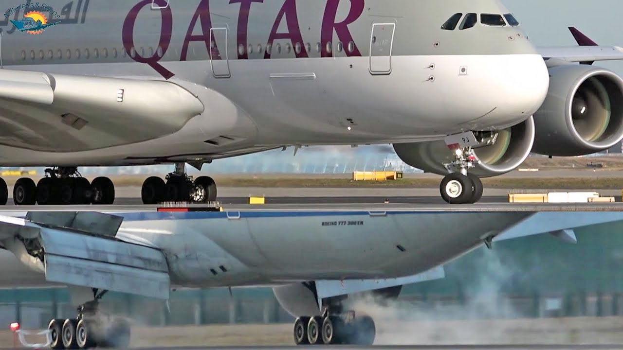 FRANKFURT Airport Planespotting 2020 Part 1/2 with smoking landing gears
