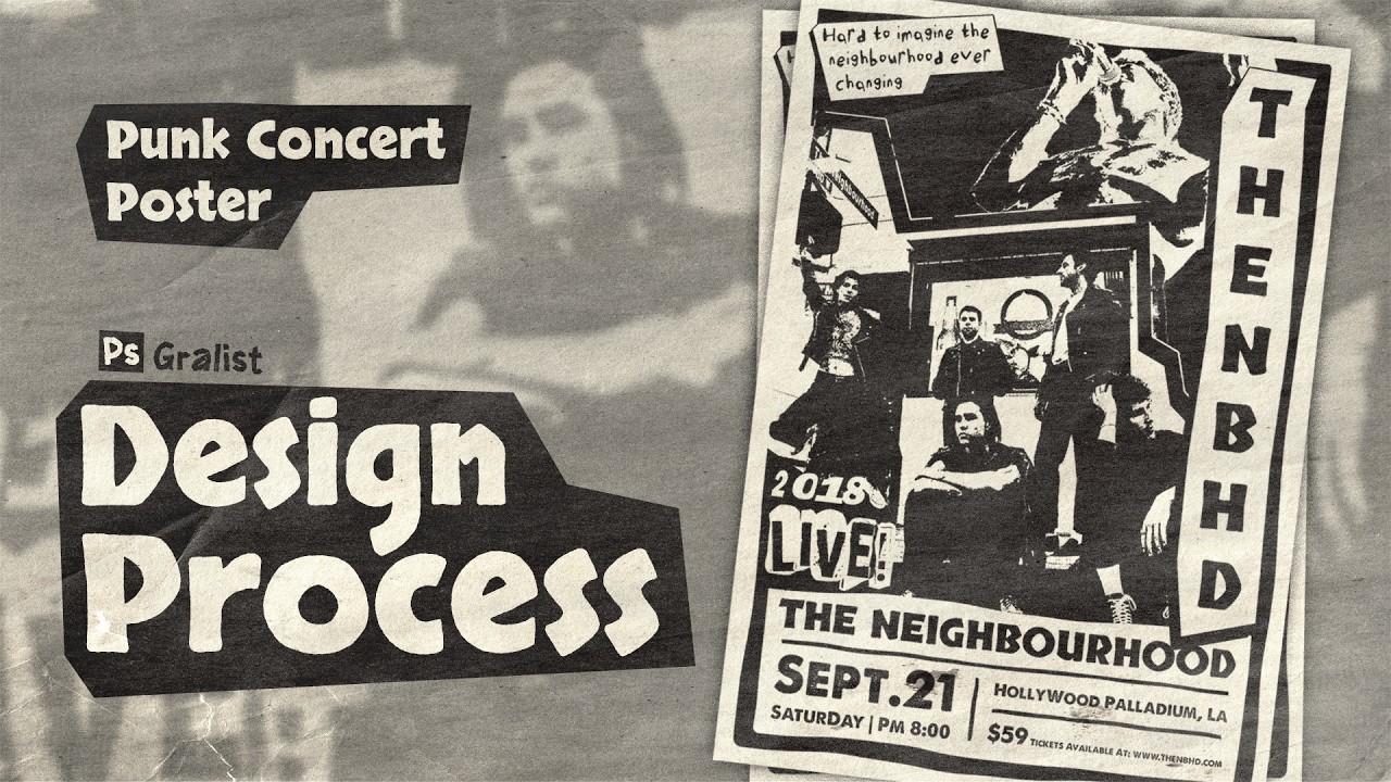 Designing a Punk Vintage Concert Poster in Photoshop | The Neighbourhood Inspired Design