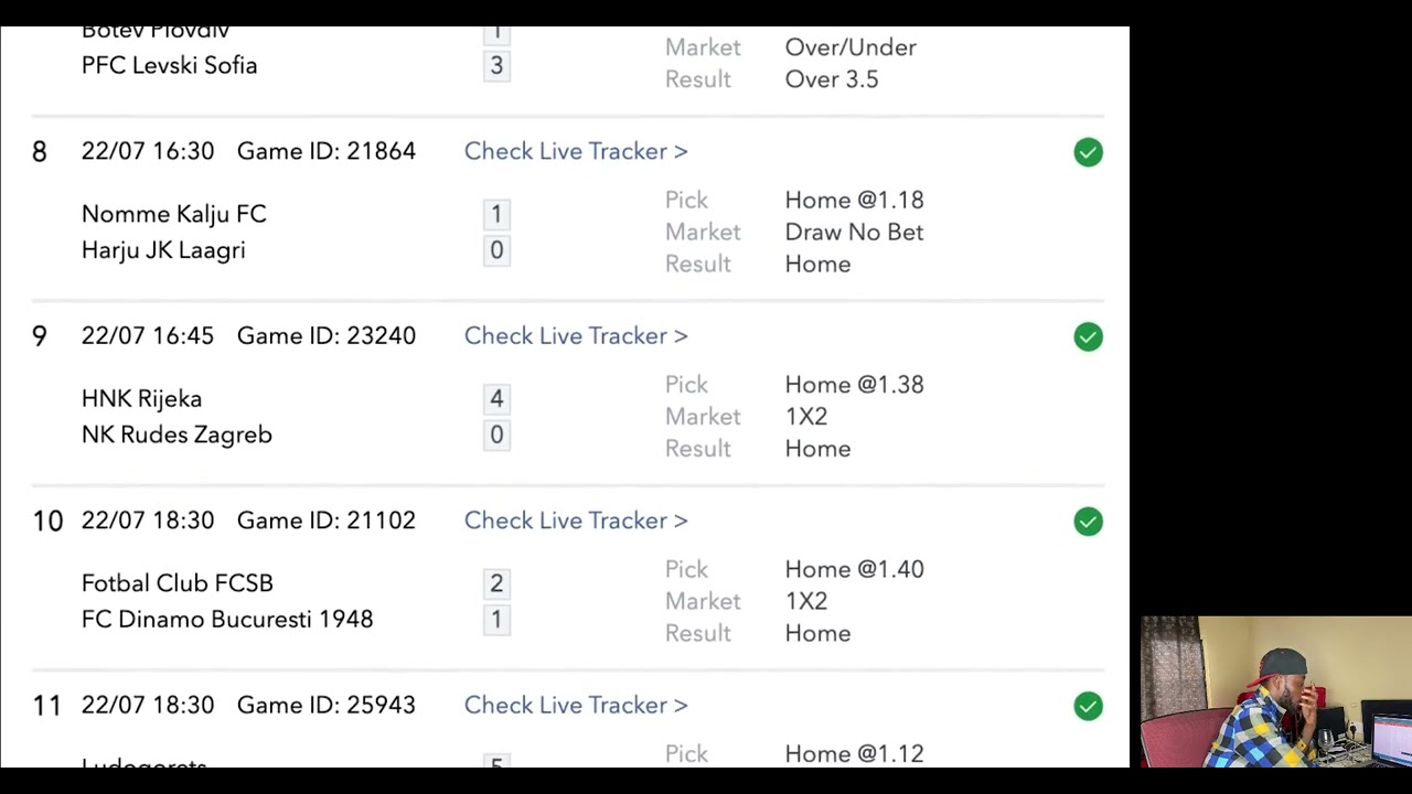 The 100+ Odds Results [ Long betslip ]