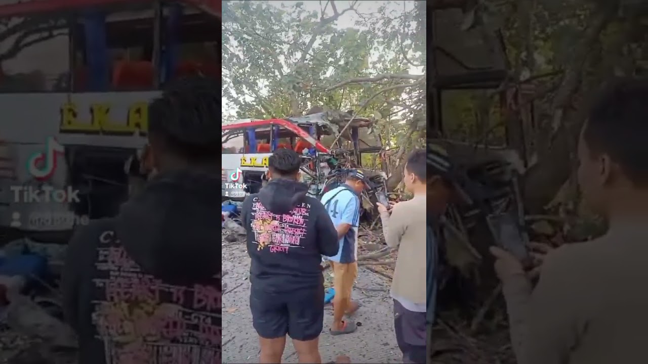 Innalillahiwainailaihiraji'un.kecelakaan bus Eka dan Sumber di Geneng Ngawi pagi ini.