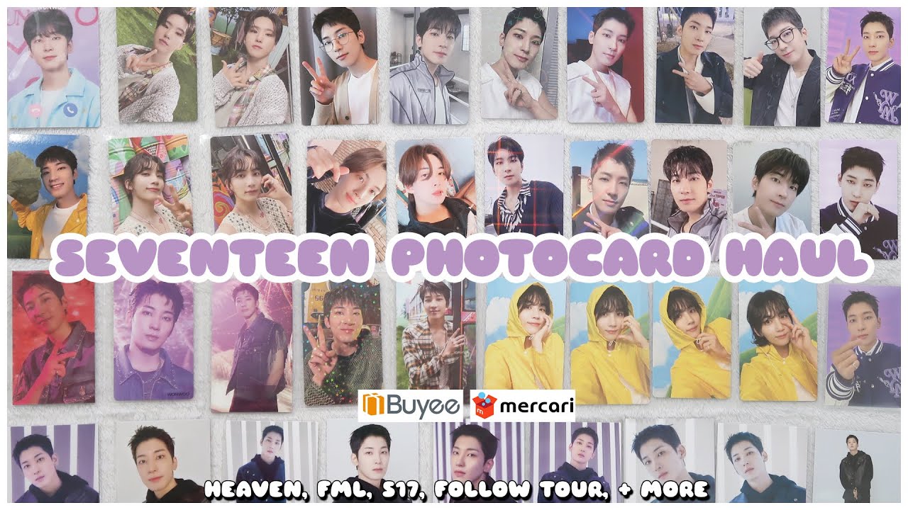 seventeen kpop photocard haul + unboxing 🍂💌☕️ buyee mercari japan | heaven, fml, s17, follow, + more