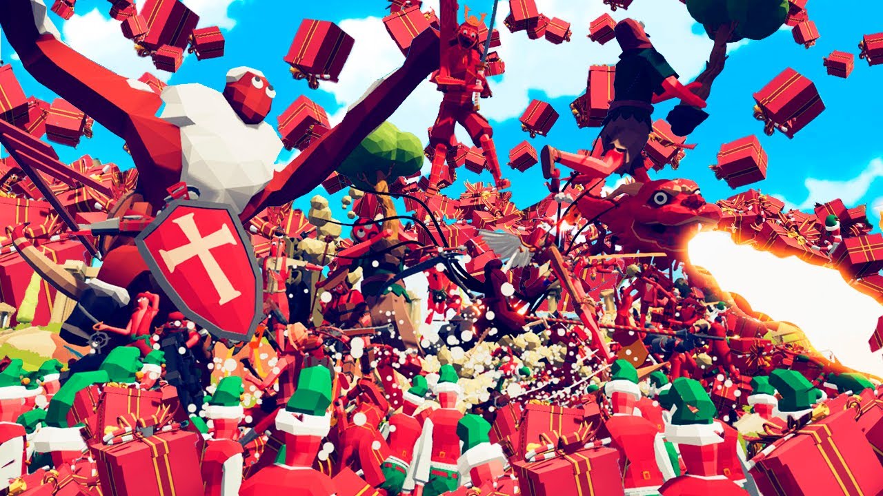 LLUVIA DE REGALOS Y CAOS TOTAL | ACTUALIZACION DE NAVIDAD | TOTALLY ACCURATE BATTLE SIMULATOR