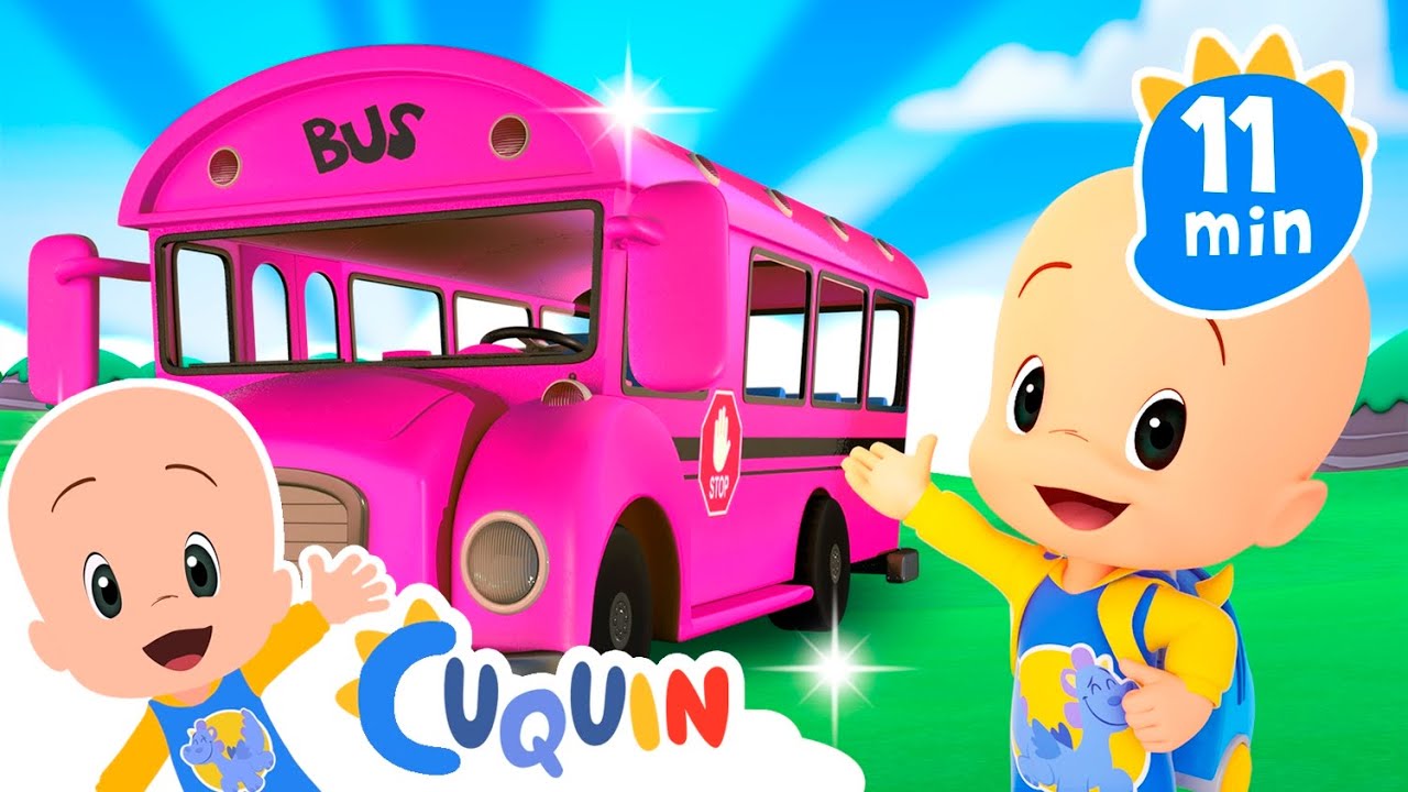 Wheels of the bus pink color | Cleo & Cuquin | Kids