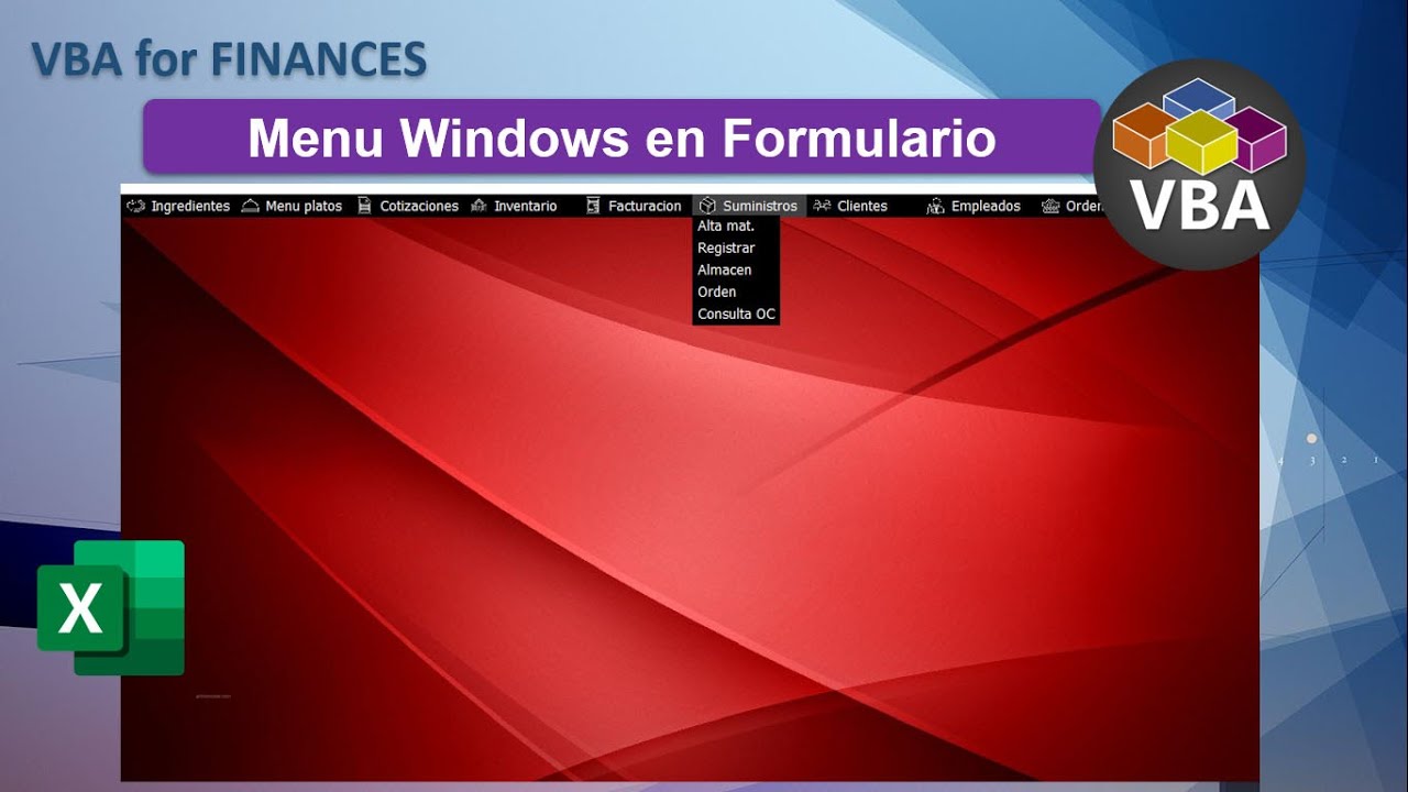 Menu Windows con VBA Excel