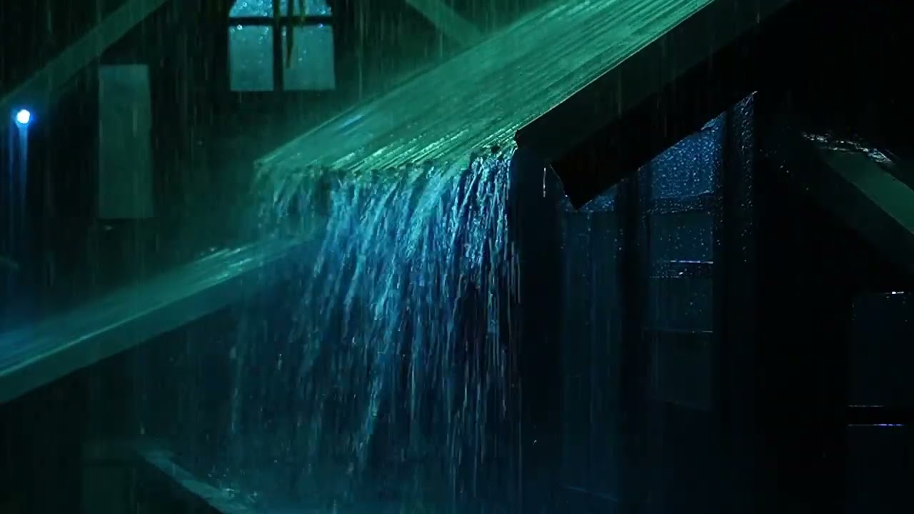 Stormy Night Under Tin Roof ⚡ Heavy Rain & Thunder for Relaxation and Sleep