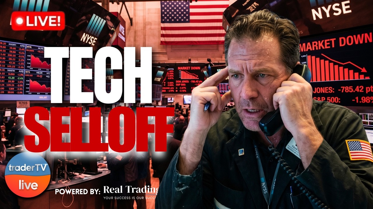 Nasdaq Falls as Chip Stocks Sell Off 📉 AI trade breaking down? | Stock Market Live
