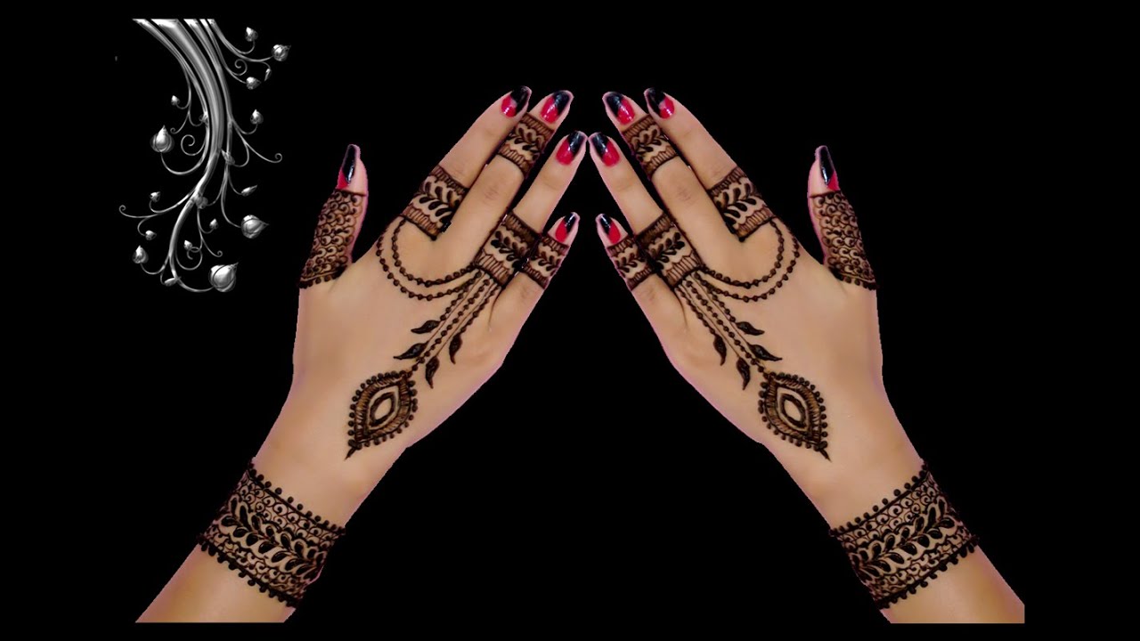 Cute Ornamental Jewellery Style  Back Hand Henna / Mehndi Designs ( in Hindi) by Jyoti Sachdeva .